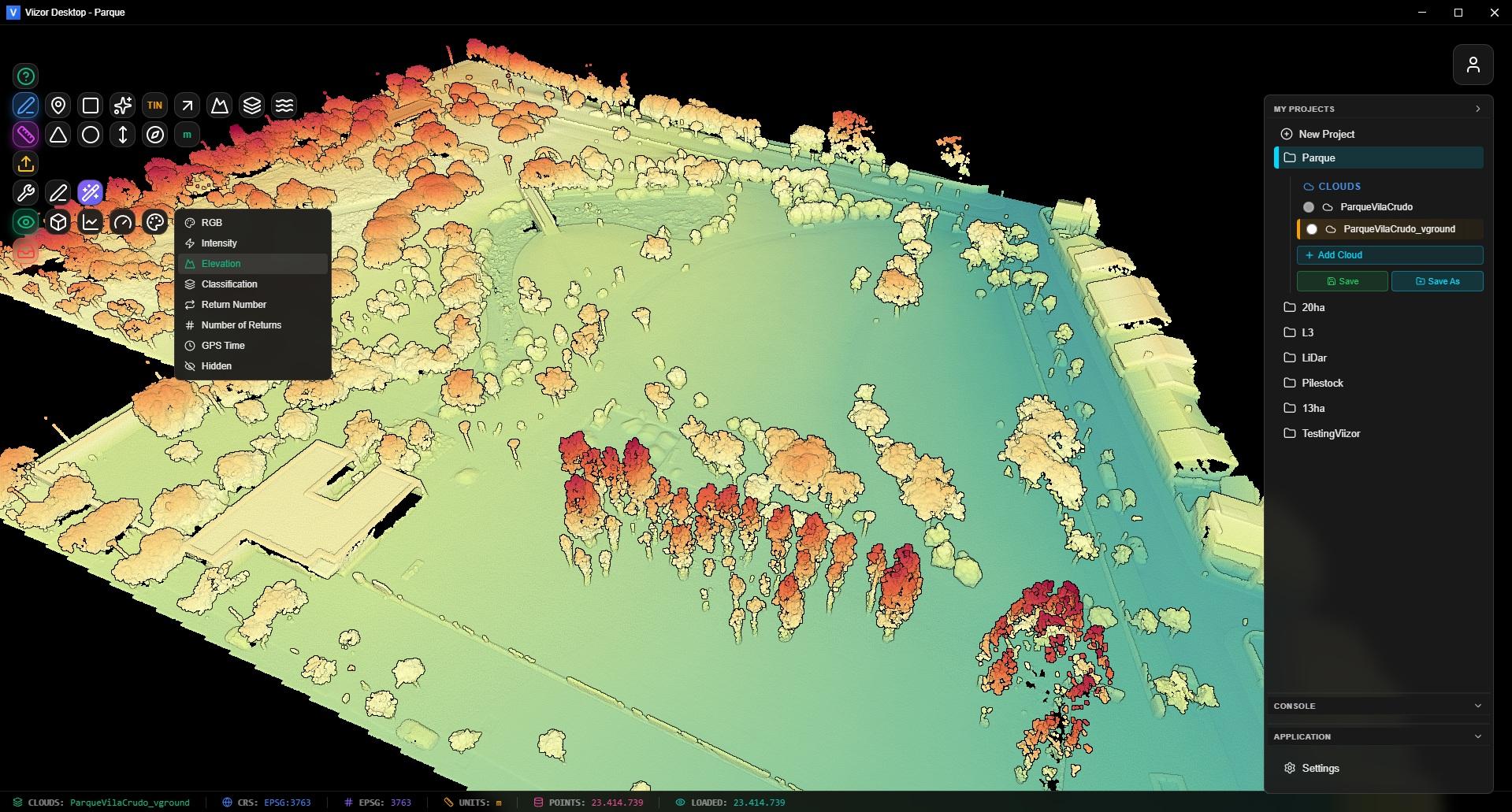 Viizor 9 visualization modes